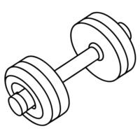 Dumbbell Line Art on Plain Background vector