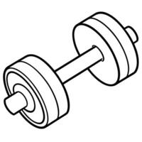 Outlined Dumbbell with Minimalist Style vector