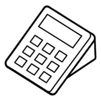 Line Art Design of Calculator on White Background vector