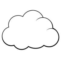 Cloud line art on white background vector