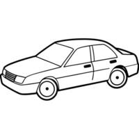 Car line art silhouette on white vector