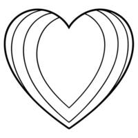 Outlined Heart Illustration with Minimal Design vector