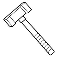 Outlined Hammer Illustration with Minimal Design vector