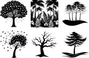Forest Tree Silhouette Bundle for Eco Projects vector