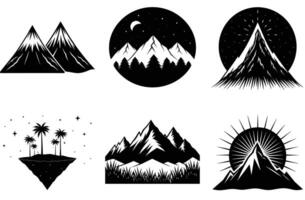 Set of Tropical Tree Silhouettes for Artistic Projects vector