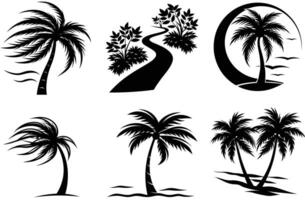 Tropical Tree Silhouette Bundle for Nature Projects vector