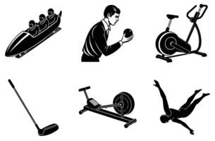 Stylized sports designs for creative use vector