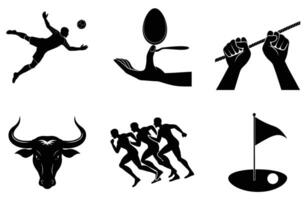 Silhouette art featuring active sports positions vector