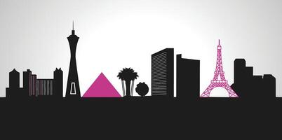 Flat design Las Vegas silhouette vector