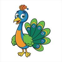 Peacock painting elegan vector