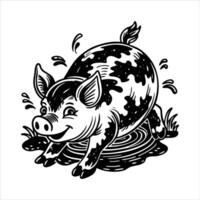 Pigs Tail Curly Pig Vect vector