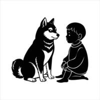Shiba Inu sitting a chil vector
