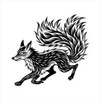 Gradient kitsune illustration. vector