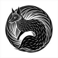 Gradient kitsune illustration vector