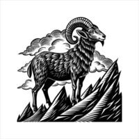 Beautiful shot of white sheep pasturing in meadow with green grass and a few trees vector