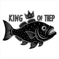 Royal Fish with a Crown and Necklace vector