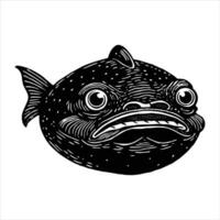 View of fish with simple background. vector