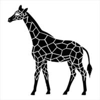 Hand drawn giraffe silhouette vector