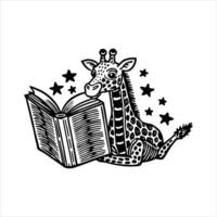 rendering of forest animal reading book. vector