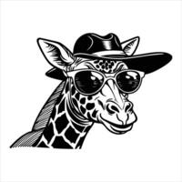 View of giraffe at the beach in summer vector