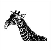 View of funny animal Black and White vector