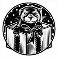 Prepostion wordcard design with raccoon out of box vector