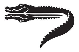 Double Headed Crocodile Silhouette Illustration vector