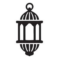 Silhouette of an Ornate Hanging Lantern vector