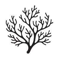 Silhouette of a Branch of Coral vector