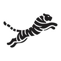 Silhouette of a Leaping Tiger vector