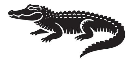 Silhouette of an Alligator Reptile design vector