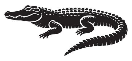 Silhouette of an Alligator Reptile vector