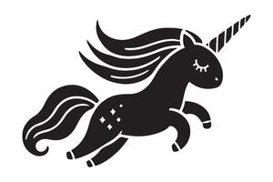 Silhouette of a Running Unicorn vector
