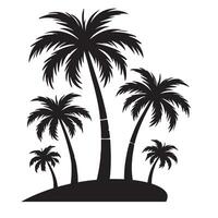 Silhouette of Palm Trees on a Tropical Island design vector