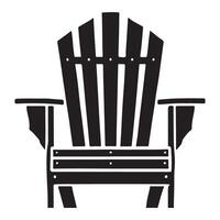Classic Adirondack Chair Silhouette View from Back vector