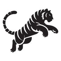 Silhouette Illustration of a Leaping Tiger vector