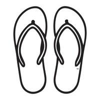 Simple Flip-Flops Outline Illustration vector