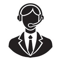 Stylish Silhouette Illustration of a Male Customer Service Representative vector