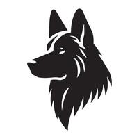 Profile Silhouette Illustration of a German Shepherd Dog vector