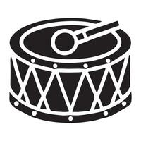 Simple Drum Silhouette Illustration with Single Stick vector