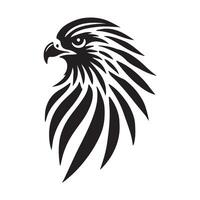 Stylized Eagle Head Silhouette for Design Projects vector