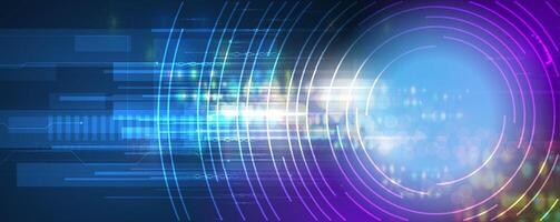 abstract technology background with glowing circles vector