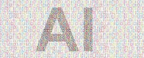 the word ai is made up of many colored squares vector