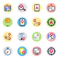 Pack of Maps Navigation Flat icon vector