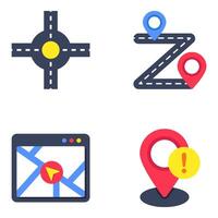 Pack of Maps and Gps Flat icon vector