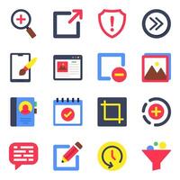 Set of Ui and Data Flat Icons vector