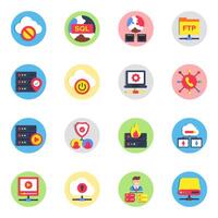 Pack of Networking and files vector