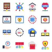 Pack of network and hosting vector