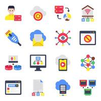 Pack of Hosting and Network vector