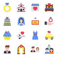 Set of Wedding and couple vector